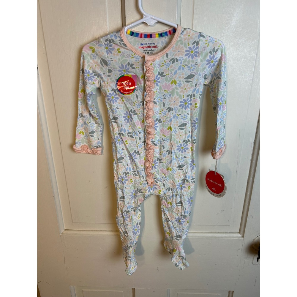 Magnetic Me Darby Floral Magnetic Modal Footie 3-6 Months NWT
